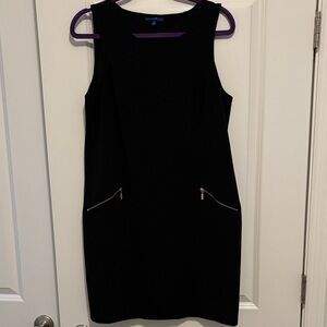 Apt. 9 Black Sleeveless Mini Dress with Zip Pocket Accents
